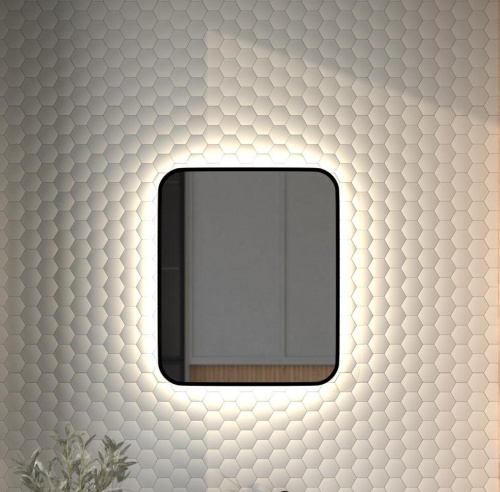 Зеркало DEFESTO AURA DF 2963 с окантовкой и LED-подсветкой 50x60 см., без выключателя, 4500 K