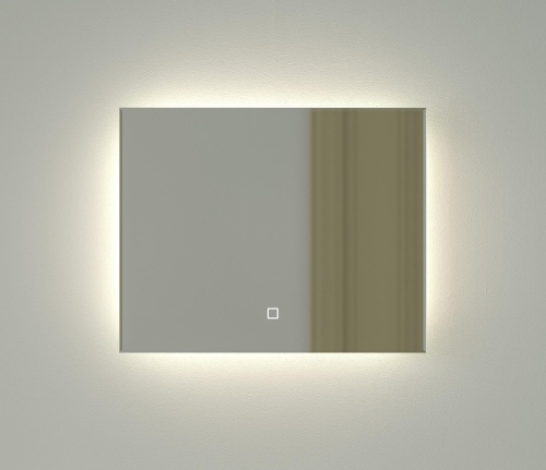 Зеркало DEFESTO GLOW DF 2501SH с фацетом и LED-подсветкой 50x40 см., сенсорный выключатель, 4500 K