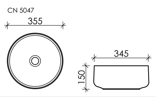 Накладная раковина Ceramicanova ELEMENT CN5047, белый глянец фото 6