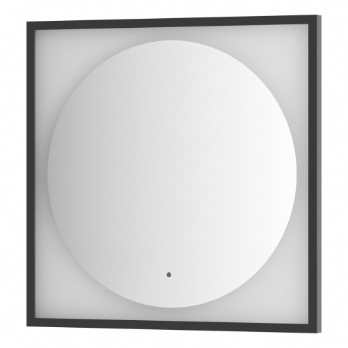 Зеркало DEFESTO ECLIPSE DF 2232R в багетной раме с LED-подсветкой 70x70 см., ИК - выключатель черная рама, 3000 K фото 4