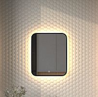 Зеркало DEFESTO AURA DF 2973S с окантовкой и LED-подсветкой 50x60 см., сенсорный выключатель, 3000 K