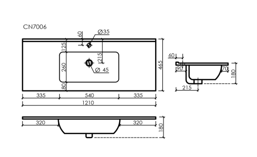 Раковина накладная мебельная Ceramicanova Element CN7006MB, черный матовый фото 4