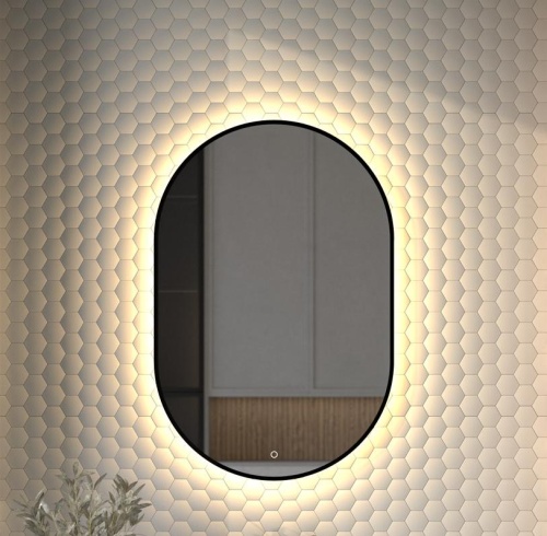 Зеркало DEFESTO AURA DF 2935S с окантовкой и LED-подсветкой 60x90 см., сенсорный выключатель, 3000 K