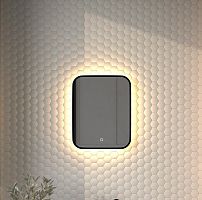 Зеркало DEFESTO AURA DF 2971S с окантовкой и LED-подсветкой 40x50 см., сенсорный выключатель, 3000 K