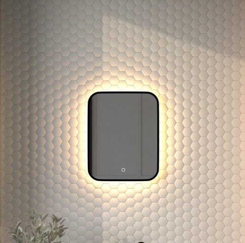 Зеркало DEFESTO AURA DF 2971S с окантовкой и LED-подсветкой 40x50 см., сенсорный выключатель, 3000 K