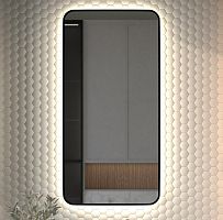 Зеркало DEFESTO AURA DF 2968 с окантовкой и LED-подсветкой 60x120 см., без выключателя, 4500 K