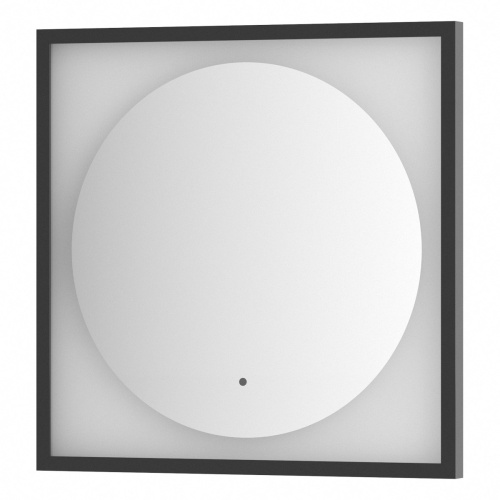 Зеркало DEFESTO ECLIPSE DF 2231R в багетной раме с LED-подсветкой 60x60 см., ИК - выключатель черная рама, 3000 K фото 4