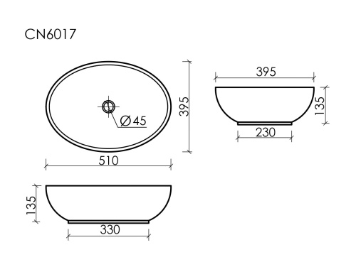 Накладная раковина Ceramicanova ELEMENT CN6017, белый глянец фото 7