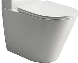Чаша для унитаза-компакта Ceramicanova HIGHLIGHT CN1802-B Rimless с сидением, белый глянец
