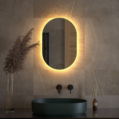 Зеркало DEFESTO OPTI DF 2911R с LED-подсветкой 40x60 см., ИК - выключатель, 3000 K фото 2