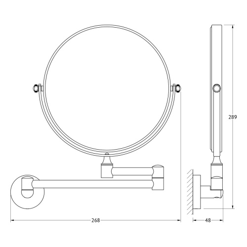 Косметическое зеркало Artwelle Harmonie HAR 056, двухстороннее, без подсветки, поворотное, хром фото 3