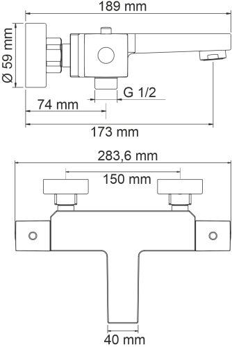 Термостатический смеситель для ванны и душа WasserKRAFT Alme 1511 Thermo, хром фото 3