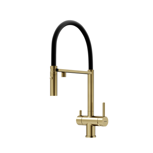 Смеситель для кухни Sancos Imola SC4010BGbh, брашированное золото