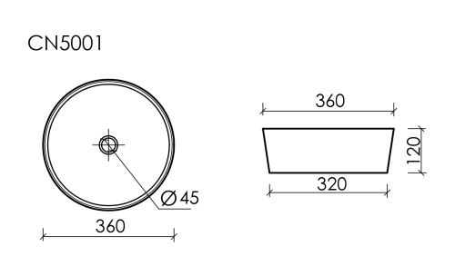 Накладная раковина Ceramicanova ELEMENT CN5001, белый глянец фото 9