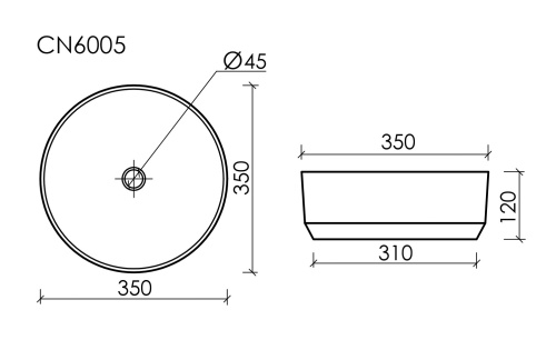 Раковина Ceramicanova ELEMENT CN6005, белый глянец фото 6