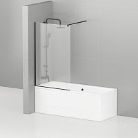 Шторка на ванну Cezares 80x155 LIBERTA-V-1-80/155-C-NERO, стекло прозрачное, профиль черный матовый