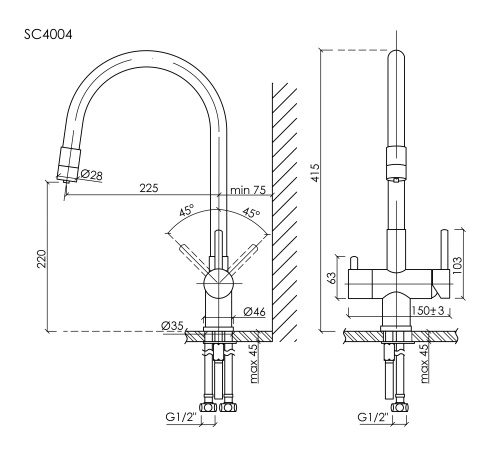 Смеситель для кухни Sancos Lucia SC4004BG, брашированное золото фото 12