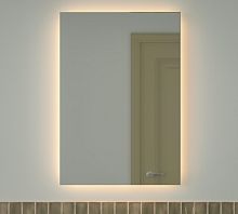 Зеркало DEFESTO GLOW DF 2519 с фацетом и LED-подсветкой 70x100 см., без выключателя, 3000 K