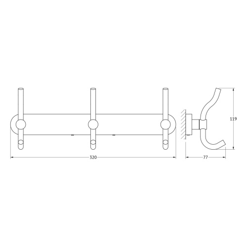 Крючок Artwelle Harmonie HAR 006, хром фото 3
