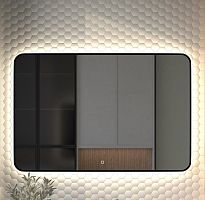 Зеркало DEFESTO AURA DF 2970SH с окантовкой и LED-подсветкой 120x80 см., сенсорный выключатель, 4500 K