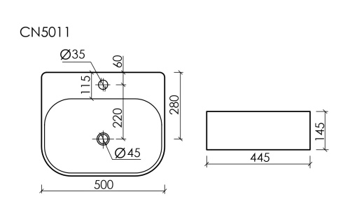 Накладная раковина Ceramicanova ELEMENT CN5011, белый глянец фото 6