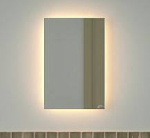 Зеркало DEFESTO GLOW DF 2512 с фацетом и LED-подсветкой 40x60 см., без выключателя, 3000 K