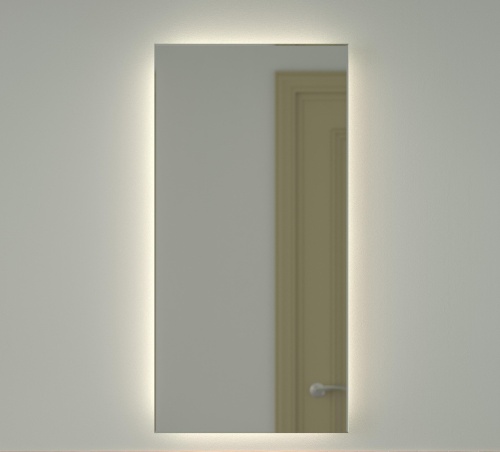 Зеркало DEFESTO GLOW DF 2505 с фацетом и LED-подсветкой 50x100 см., без выключателя, 4500 K