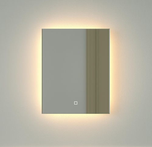 Зеркало DEFESTO GLOW DF 2511S с фацетом и LED-подсветкой 40x50 см., сенсорный выключатель, 3000 K