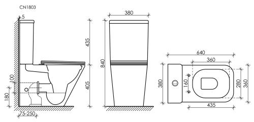 Унитаз-компакт Ceramicanova Cubic CN1803 Rimless с крышкой-сидением фото 8