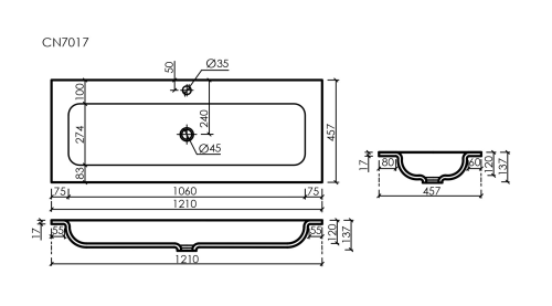 Раковина накладная мебельная Ceramicanova Grace CN7017, белый глянец фото 3