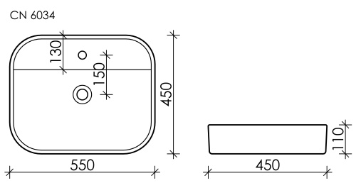 Накладная раковина Ceramicanova ELEMENT CN6034, белый глянец фото 8