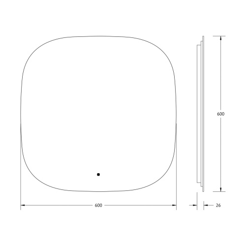 Зеркало DEFESTO OPTI DF 2849R с LED-подсветкой 60x60 см., ИК - выключатель, 4500 K фото 5