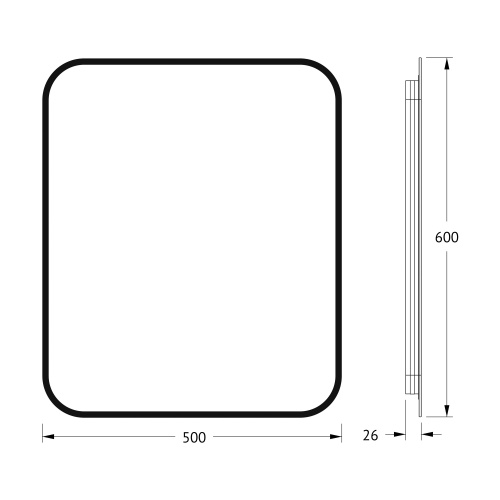 Зеркало DEFESTO AURA DF 2963 с окантовкой и LED-подсветкой 50x60 см., без выключателя, 4500 K фото 6