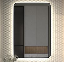 Зеркало DEFESTO AURA DF 2970R с окантовкой и LED-подсветкой 80x120 см., ИК - выключатель, 4500 K