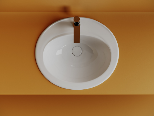 Раковина встраиваемая сверху Ceramicanova Sun CN6079, белый глянец фото 5