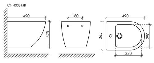 Биде подвесной Ceramicanova Metropol  черное матовое фото 15