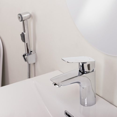 Смеситель для раковины BelBagno DUE-LVM/HGN-CRM-W0 с гигиеническим душем, хром фото 6