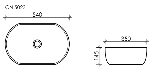 Накладная раковина Ceramicanova ELEMENT CN5023, белый глянец фото 7