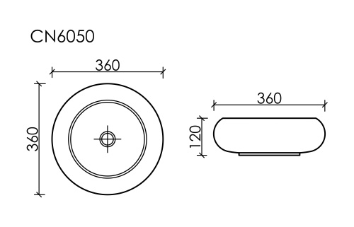 Накладная раковина Ceramicanova ELEMENT CN6050, белый глянец фото 9