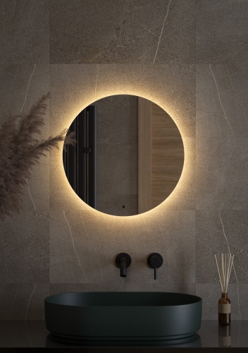 Зеркало DEFESTO OPTI DF 2852R с LED-подсветкой Ø50 см., ИК - выключатель, 3000 K фото 2