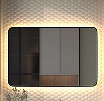 Зеркало DEFESTO AURA DF 2980RH с окантовкой и LED-подсветкой 120x80 см., ИК - выключатель, 3000 K