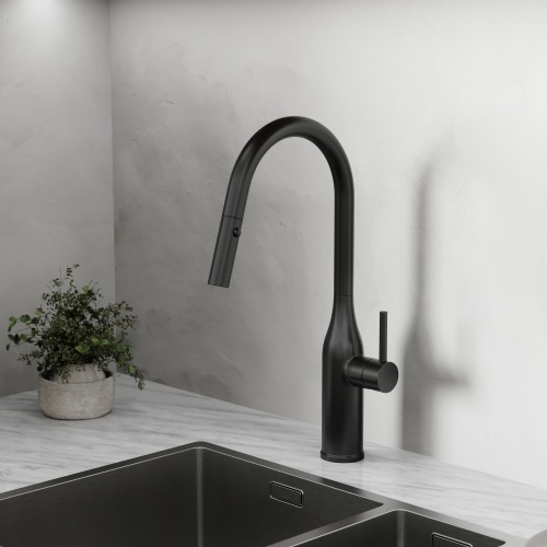 Смеситель для кухни Sancos Grand SC4002MB, матовый черный фото 6