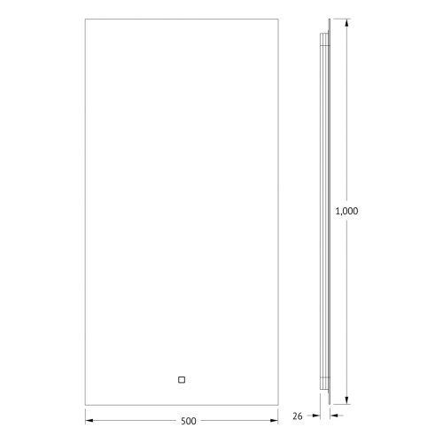 Зеркало DEFESTO GLOW DF 2505S с фацетом и LED-подсветкой 50x100 см., сенсорный выключатель, 4500 K фото 4