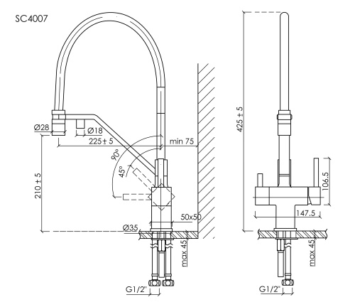 Смеситель для кухни Sancos Loro SC4007CH, хром фото 15