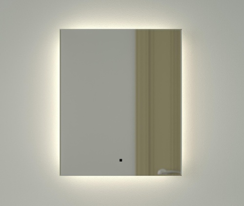 Зеркало DEFESTO GLOW DF 2503R с фацетом и LED-подсветкой 50x60 см., ИК - выключатель, 4500 K