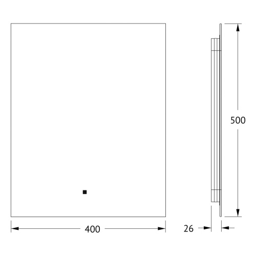 Зеркало DEFESTO GLOW DF 2501R с фацетом и LED-подсветкой 40x50 см., ИК - выключатель, 4500 K фото 4