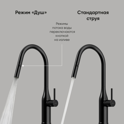 Смеситель для кухни Sancos Grand SC4002MB, матовый черный фото 4