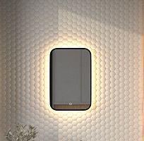 Зеркало DEFESTO AURA DF 2972S с окантовкой и LED-подсветкой 40x60 см., сенсорный выключатель, 3000 K