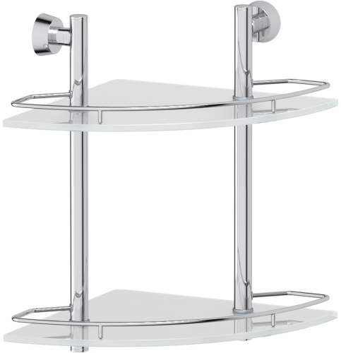 Полка FBS Vizovice VIZ 072 угловая, 2-х ярусная, хром