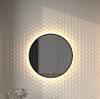 Зеркало DEFESTO AURA DF 2993S с окантовкой и LED-подсветкой Ø60 см., сенсорный выключатель, 3000 K